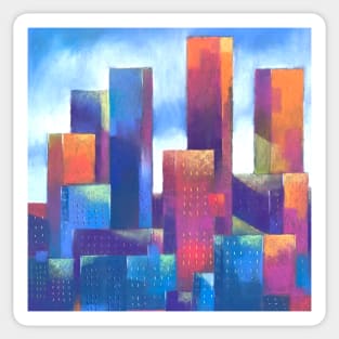 Good morning Manhattan, pastel painting Sticker